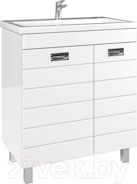 Изображение товара Тумба под умывальник Домино Elen 75 Cube без ящика с корзиной для белья