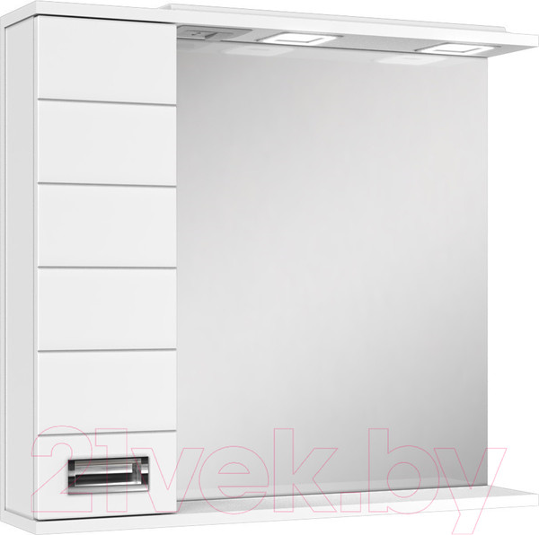 Изображение товара Шкаф с зеркалом для ванной Домино Cube 65 (левый)