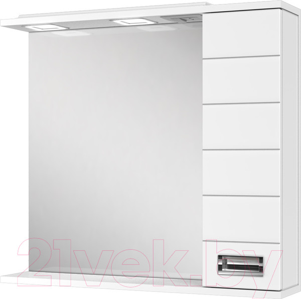 Изображение товара Шкаф с зеркалом для ванной Домино Cube 65 (правый)