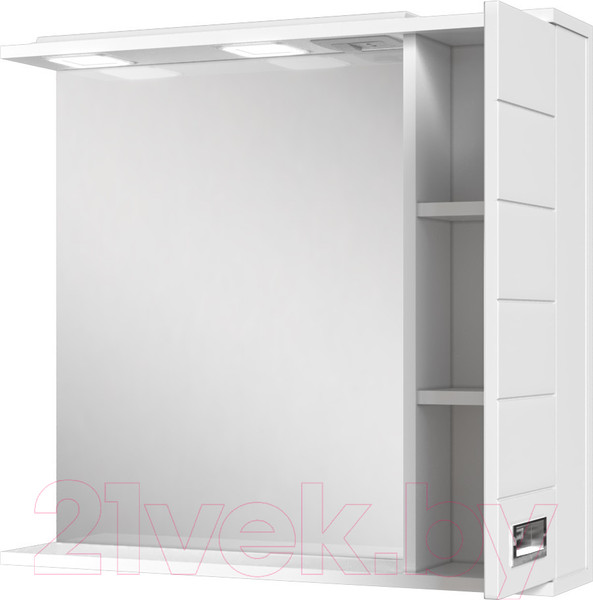 Изображение товара Шкаф с зеркалом для ванной Домино Cube 65 (правый)