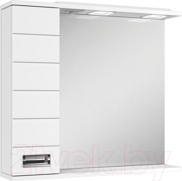 Изображение товара Шкаф с зеркалом для ванной Домино Cube 75 (левый)