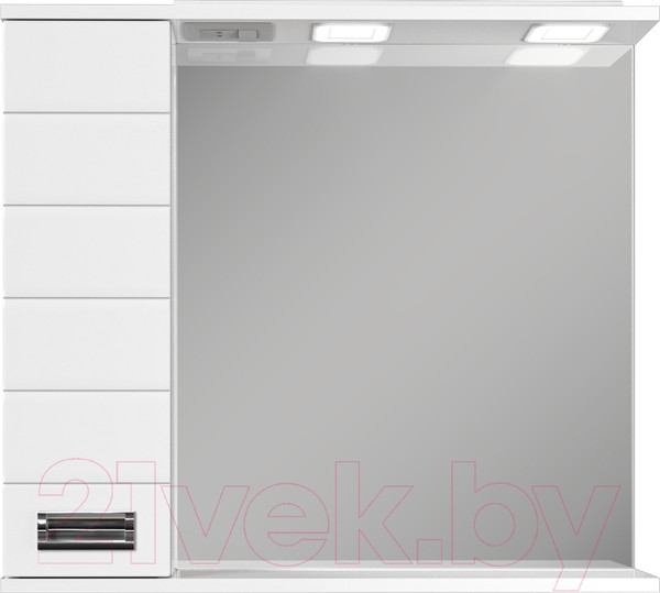 Изображение товара Шкаф с зеркалом для ванной Домино Cube 75 (левый)