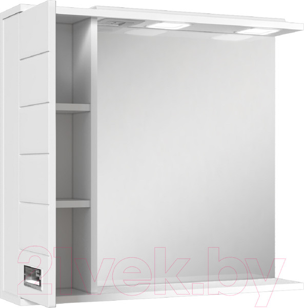 Изображение товара Шкаф с зеркалом для ванной Домино Cube 75 (левый)
