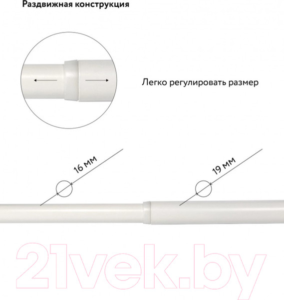 Изображение товара Карниз для штор LEGRAND Лист Раздвижной 1.6-3м 2-х рядный / 58102163 (белый)