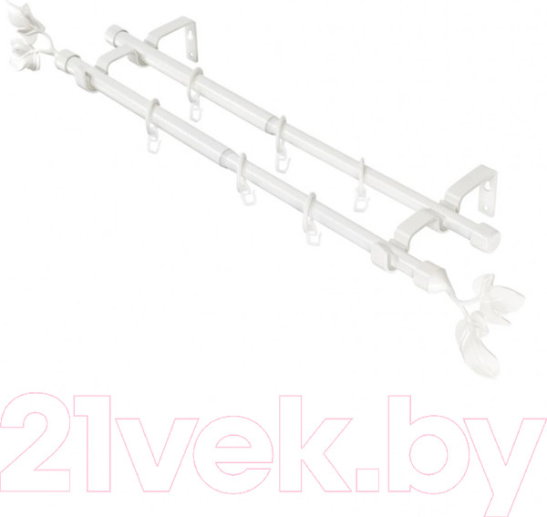 Изображение товара Карниз для штор LEGRAND Лист Раздвижной 1.6-3м 2-х рядный / 58102163 (белый)