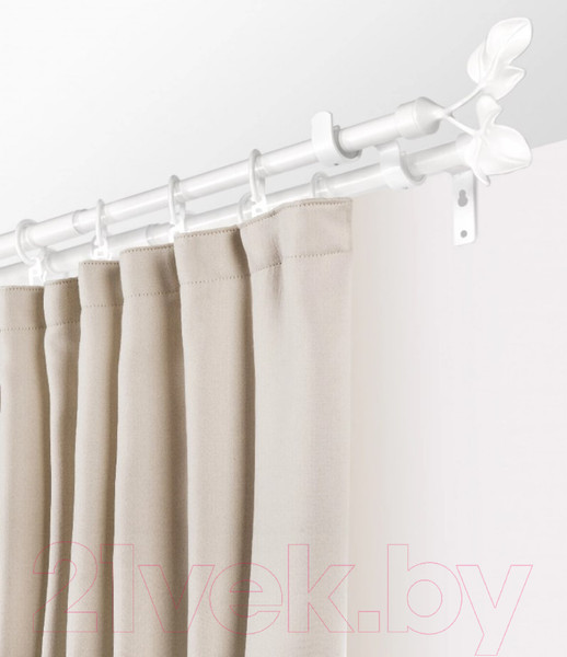 Изображение товара Карниз для штор LEGRAND Лист Раздвижной 1.6-3м 2-х рядный / 58102163 (белый)