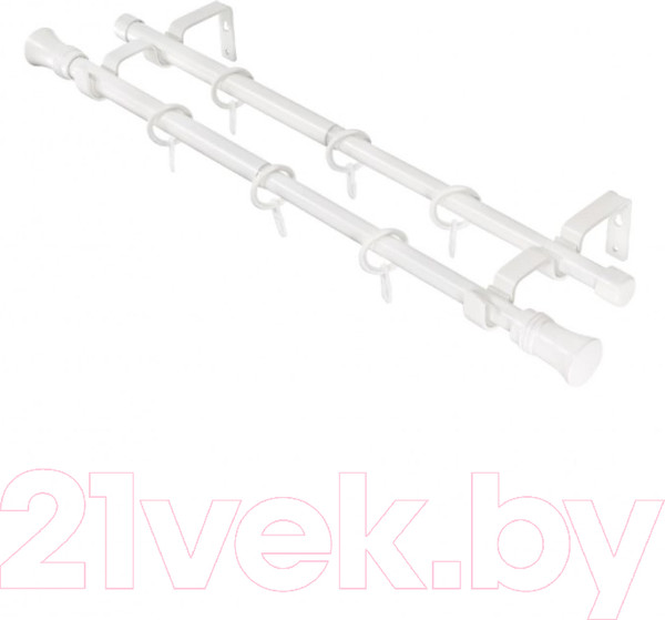 Изображение товара Карниз для штор LEGRAND Цилиндр Раздвижной 1.6-3м 2-х рядный / 58102164 (белый)