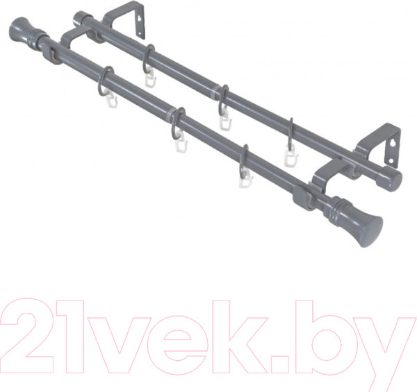 Изображение товара Карниз для штор LEGRAND Цилиндр Раздвижной 1.6-3м 2-х рядный / 58102165 (серый)