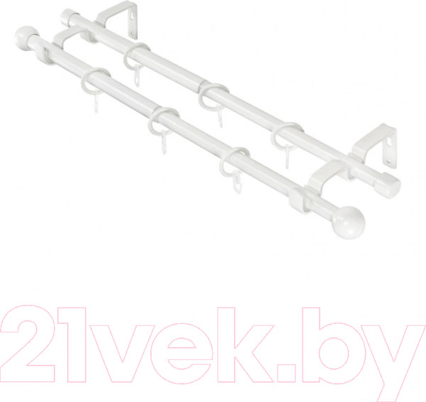 Изображение товара Карниз для штор LEGRAND Раздвижной 1.6-3м 2-х рядный / 58102168 (белый)