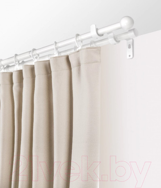 Изображение товара Карниз для штор LEGRAND Раздвижной 1.6-3м 2-х рядный / 58102168 (белый)