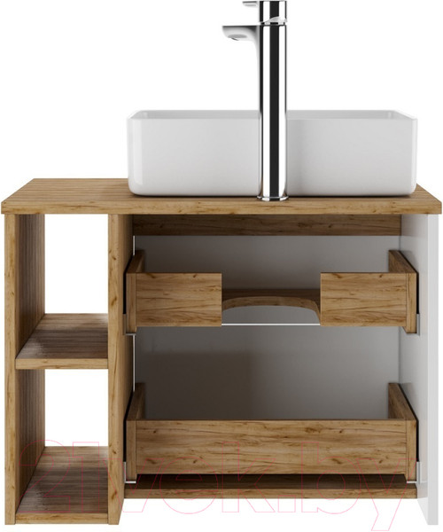 Изображение товара Тумба под умывальник Домино Joy 46 Frost 70 подвесная с двумя ящиками В2