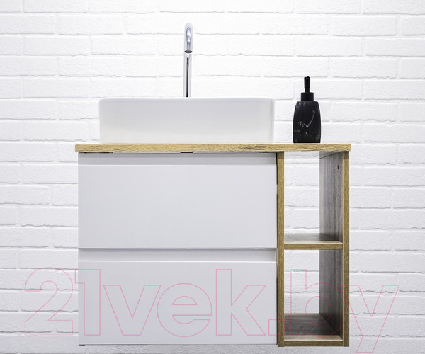 Изображение товара Тумба под умывальник Домино Joy 46 Frost 70 подвесная с двумя ящиками В2