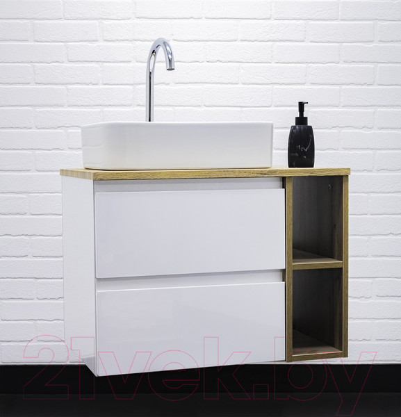 Изображение товара Тумба под умывальник Домино Joy 46 Frost 70 подвесная с двумя ящиками В2