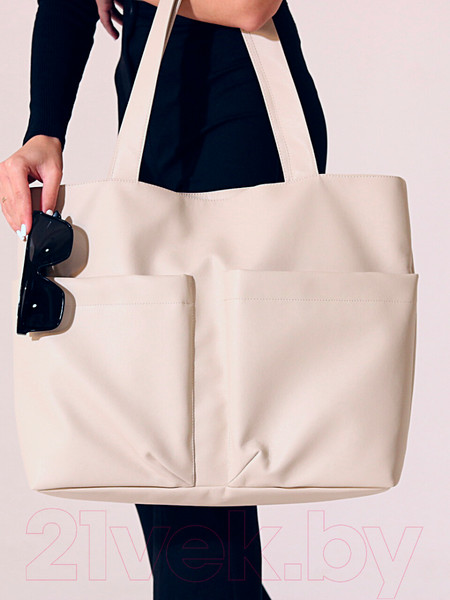 Изображение товара Сумка MT.Style ТОУТ с двумя карманами (бежевый)