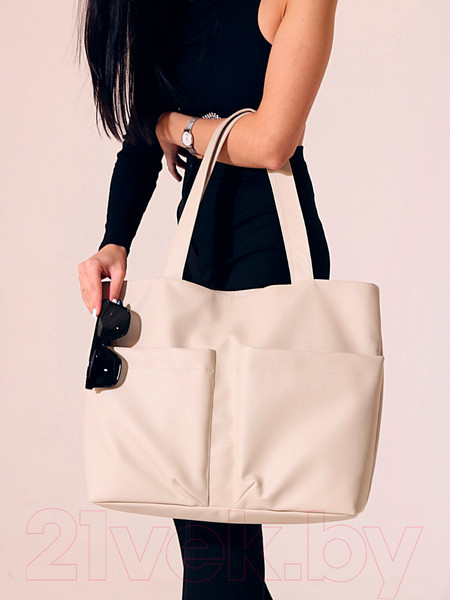 Изображение товара Сумка MT.Style ТОУТ с двумя карманами (бежевый)