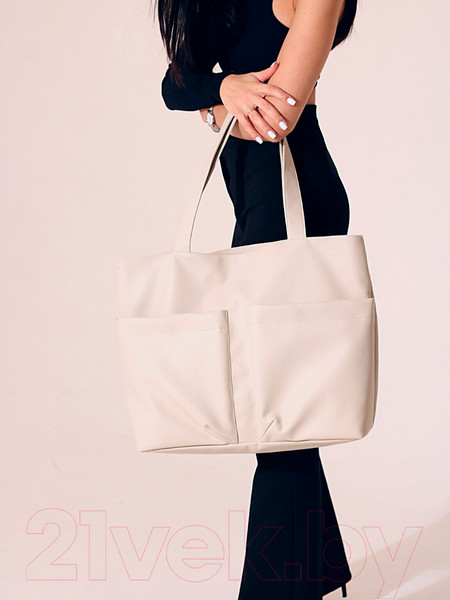 Изображение товара Сумка MT.Style ТОУТ с двумя карманами (бежевый)