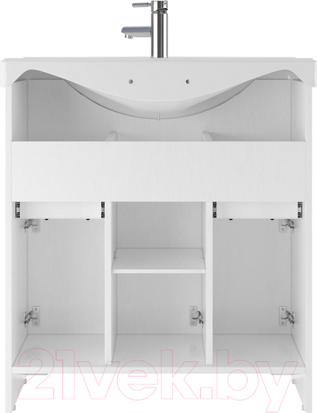Изображение товара Тумба под умывальник Домино Классика 80 Rich с 2 верхними ящиками (белое дерево)