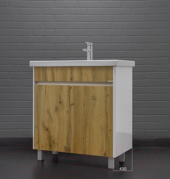 Изображение товара Тумба под умывальник Домино Fest 80 Uno без ящика (дуб вотан)