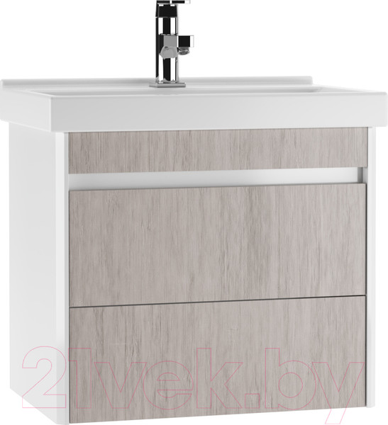 Изображение товара Тумба под умывальник Домино Fest 60 Uno подвесная с двумя ящиками В2 (дуб серый)