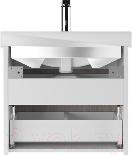 Изображение товара Тумба под умывальник Домино Fest 60 Uno подвесная с двумя ящиками В2 (дуб серый)