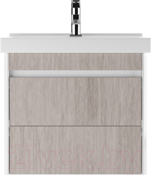 Изображение товара Тумба под умывальник Домино Fest 60 Uno подвесная с двумя ящиками В2 (дуб серый)