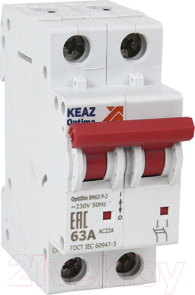 Изображение товара Выключатель нагрузки КЭАЗ 2P 40А OptiDin BM63Р УХЛ3 / 103893