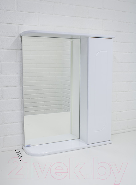 Изображение товара Шкаф с зеркалом для ванной Айсберг Радуга 60 (белый)