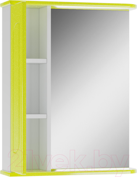 Изображение товара Шкаф с зеркалом для ванной Айсберг Радуга 60 (лайм)