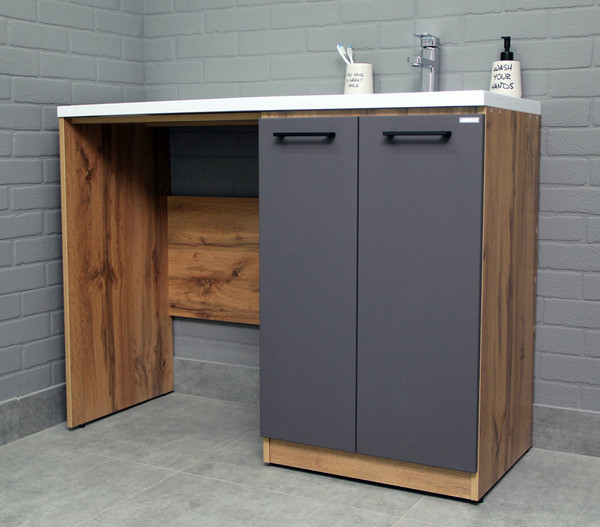 Изображение товара Тумба под умывальник Домино Космос 120 Craft с корзиной