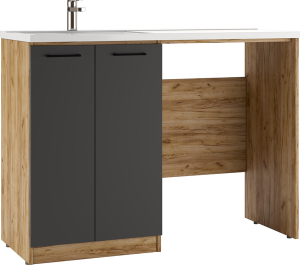 Изображение товара Тумба под умывальник Домино Космос 120 Craft с корзиной