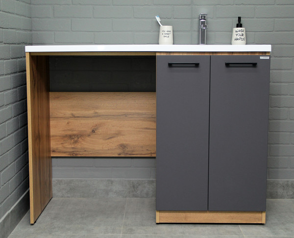 Изображение товара Тумба под умывальник Домино Космос 120 Craft с корзиной