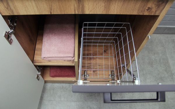 Изображение товара Тумба под умывальник Домино Космос 120 Craft с корзиной