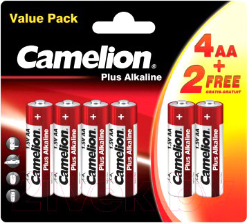 Изображение товара Комплект батареек Camelion LR6 BP4+2 Plus Alkaline / 14113
