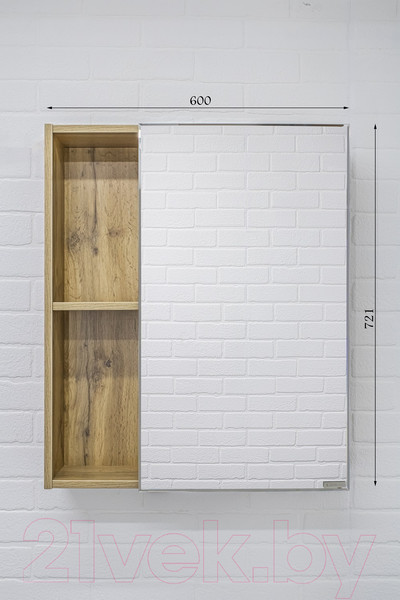 Изображение товара Шкаф с зеркалом для ванной Домино Craft 60