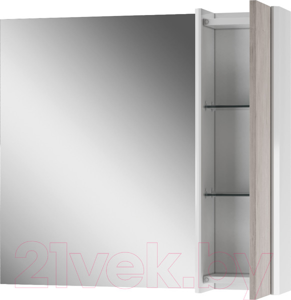 Изображение товара Шкаф с зеркалом для ванной Домино Uno 80 (дуб серый)
