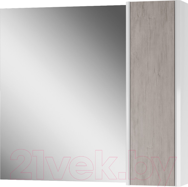 Изображение товара Шкаф с зеркалом для ванной Домино Uno 80 (дуб серый)