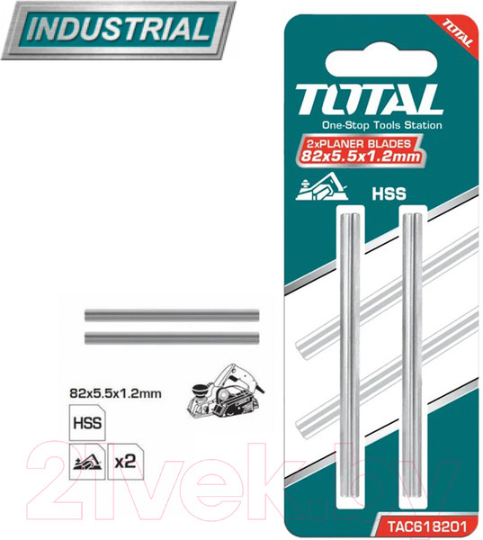 Изображение товара Комплект ножей для электрорубанка TOTAL TAC618201 (2шт)