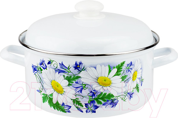 Изображение товара Кастрюля Лысьвенские эмали Ромашковое поле / С-1515 АП2/4