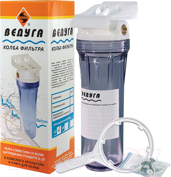 Изображение товара Корпус магистрального фильтра Энкор Ведуга SL10" 1/2" / 69325 (прозрачный)