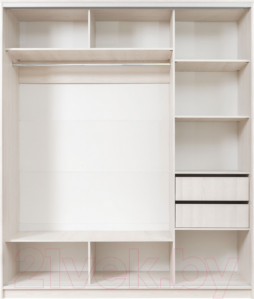 Изображение товара Шкаф-купе Рэйгрупп 233 YSX Elgon РГ-01.02 (ясень снежный/сосна/хром)