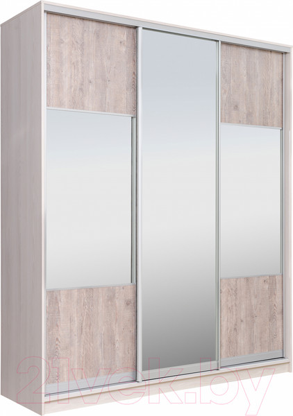 Изображение товара Шкаф-купе Рэйгрупп 233 YSX Elgon РГ-01.06 (ясень снежный/сосна/хром)