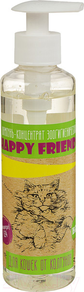 Изображение товара Шампунь для животных Happy Friends Для кошек от колтунов (240мл)