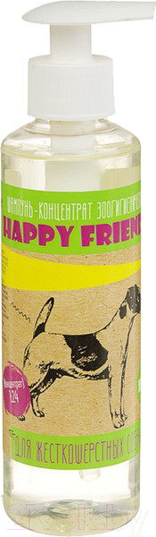 Изображение товара Шампунь для животных Happy Friends Для жесткошерстных собак (240мл)
