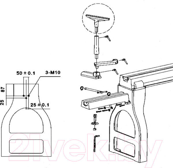 Изображение товара Удлинитель станины для станка БЕЛМАШ EB-510 / D111A
