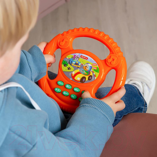 Изображение товара Развивающая игрушка Азбукварик Руль Веселые гонки / 3088 (оранжевый)