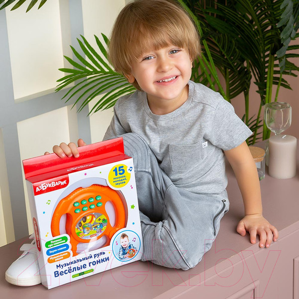 Изображение товара Развивающая игрушка Азбукварик Руль Веселые гонки / 3088 (оранжевый)