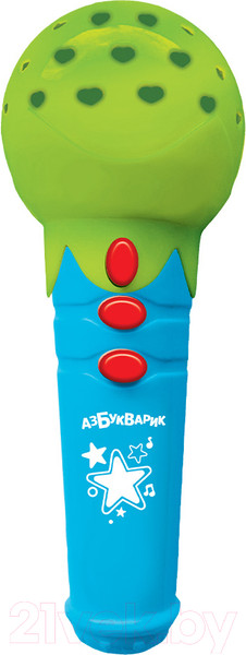 Изображение товара Музыкальная игрушка Азбукварик Новогодние песенки Микрофончик с огоньками / 2560В (зеленый)