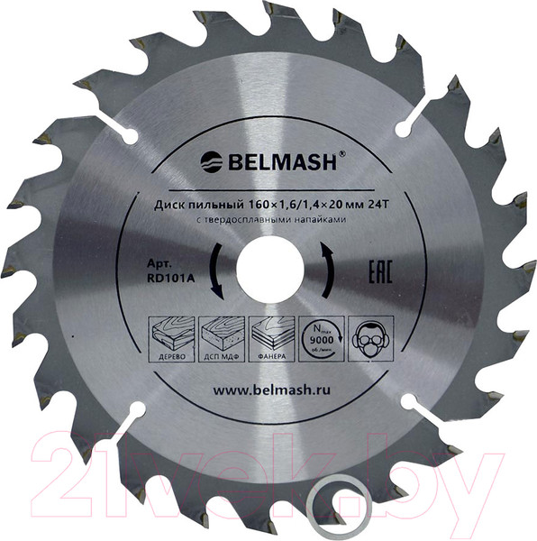 Изображение товара Пильный диск БЕЛМАШ 160x1.6/1.4x20/16 24Т / RD101A
