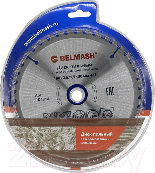 Изображение товара Пильный диск БЕЛМАШ 190x2.5/1.5x30/20/16 42T / RD131A