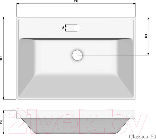 Изображение товара Умывальник Madera Classica 50